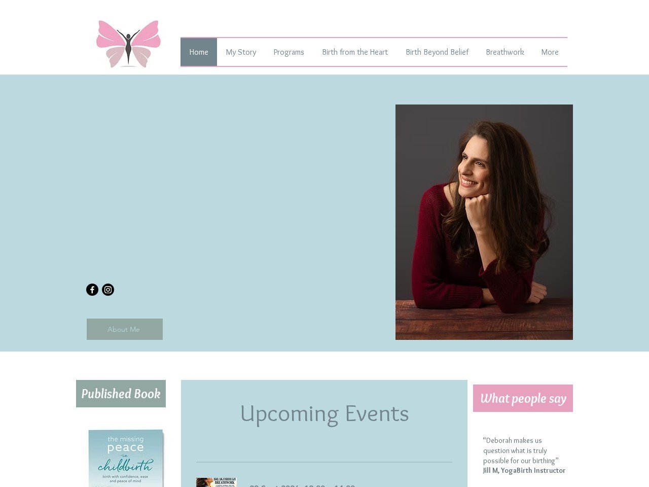 Birth From The Heart website homepage, a MIVAQ client project