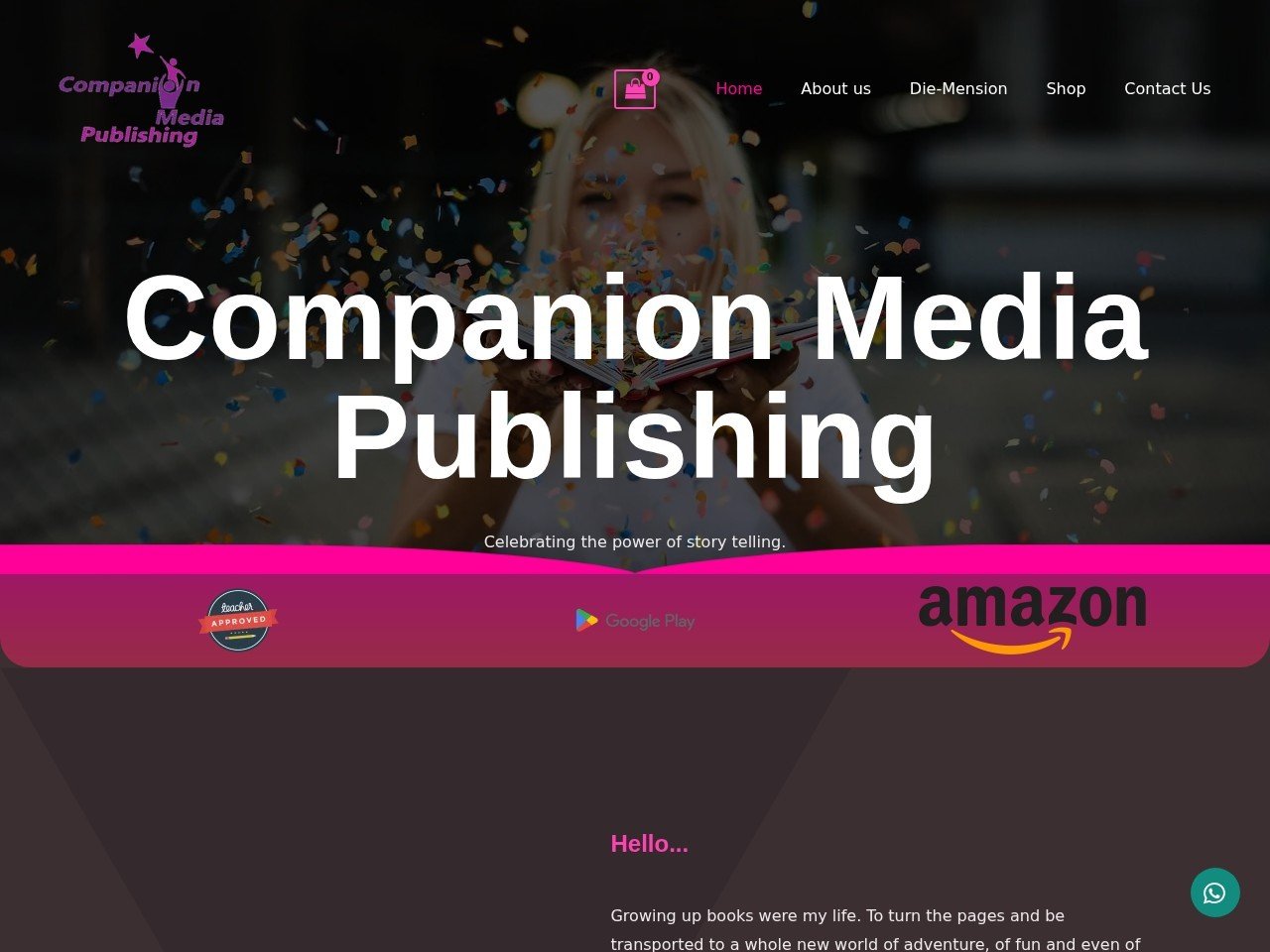 Companion Media Publishing website homepage, a MIVAQ client project