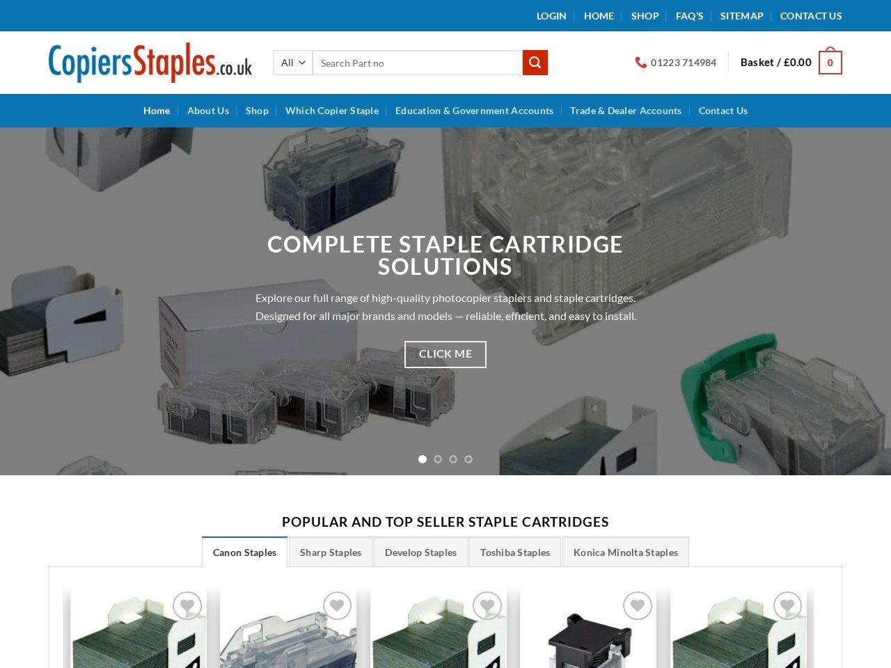CopierStaples website homepage, a MIVAQ client project