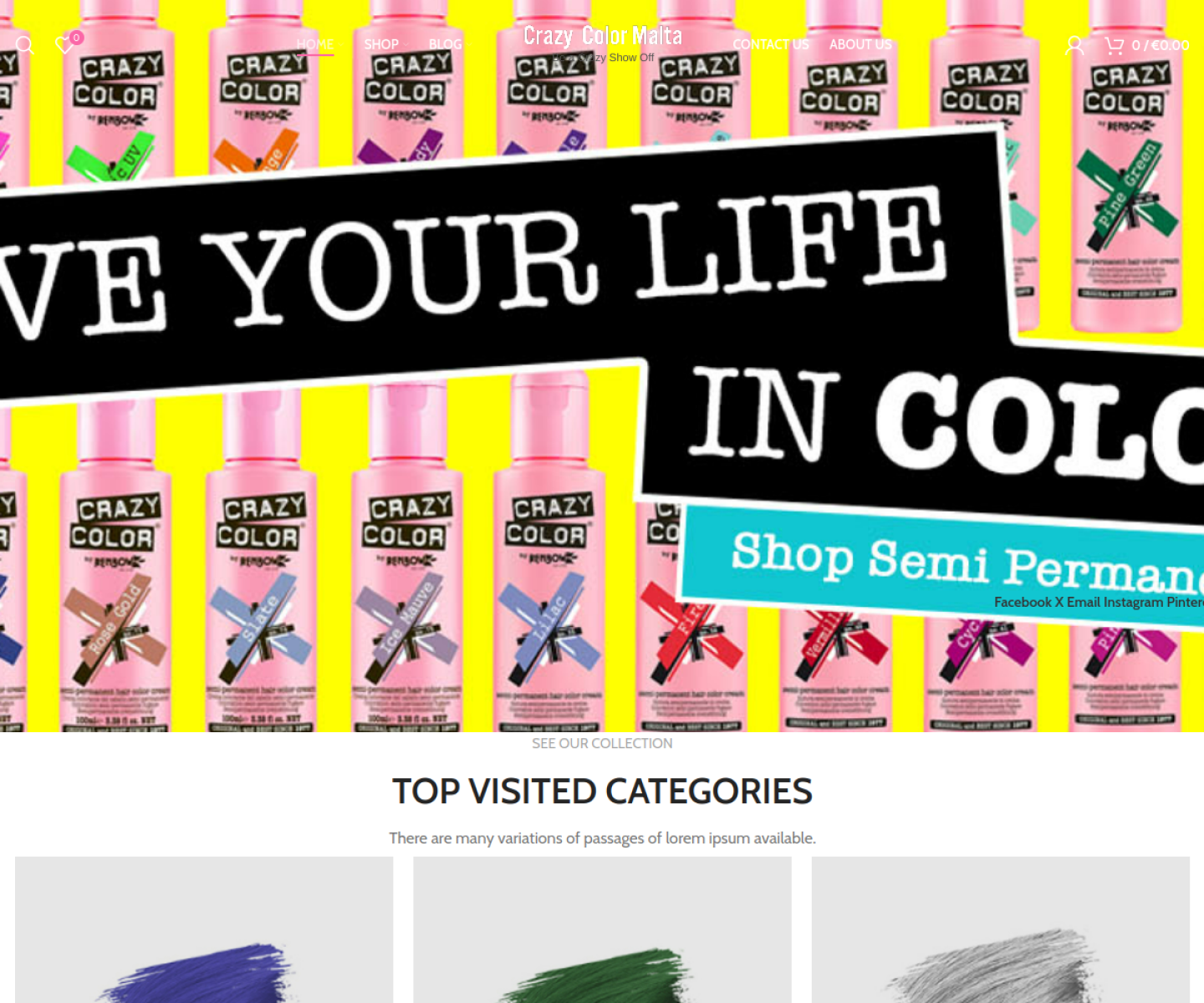 Crazy Color Malta website homepage, a MIVAQ client project