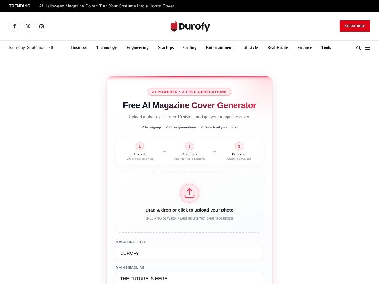 Durofy website homepage, a MIVAQ client project