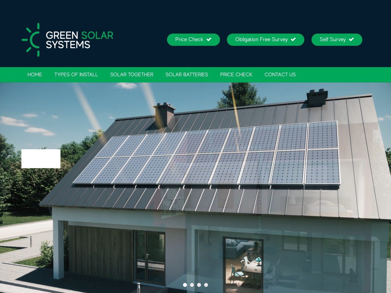 Green Solar Systems website homepage, a MIVAQ client project
