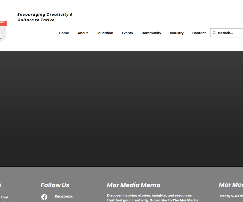 Mor Media Charity website homepage, a MIVAQ client project