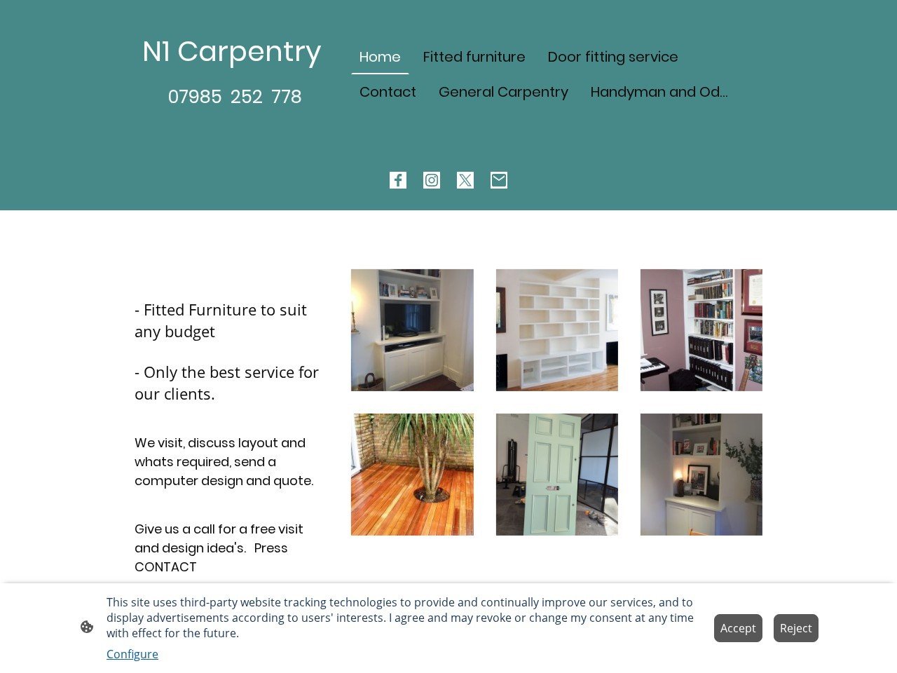 N1 Carpentry website homepage, a MIVAQ client project