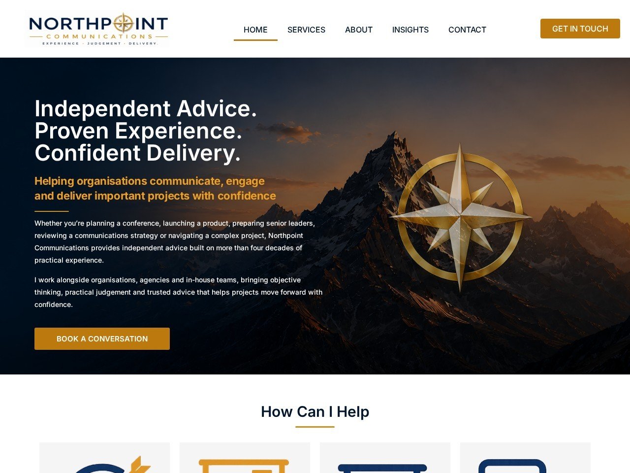 Northpoint Communications website homepage, a MIVAQ client project