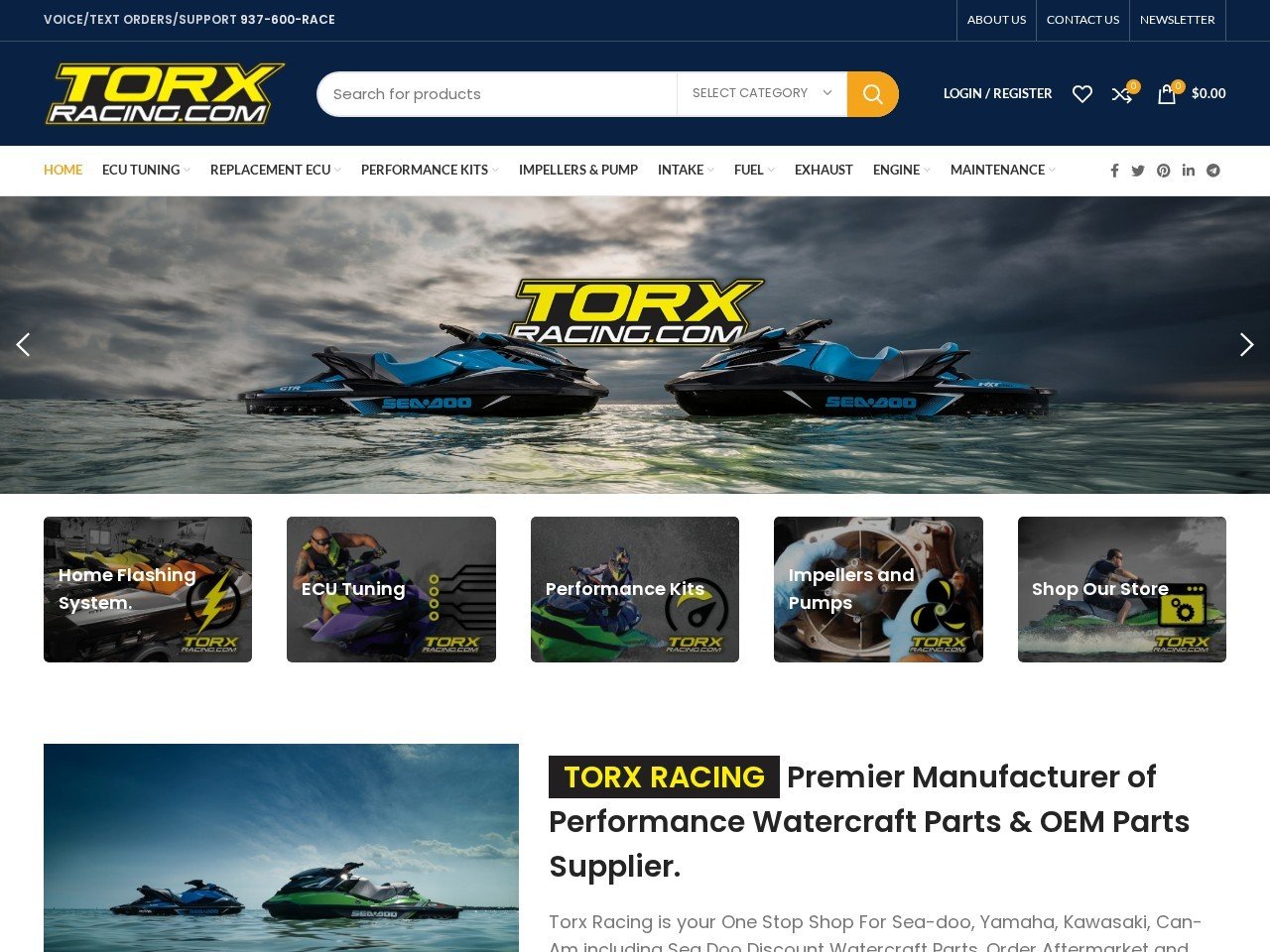 TORX Racing website homepage, a MIVAQ client project