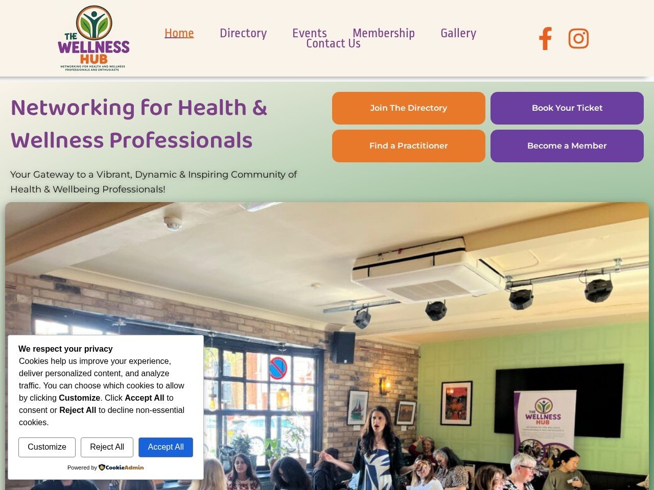 Wellness Hub London website homepage, a MIVAQ client project