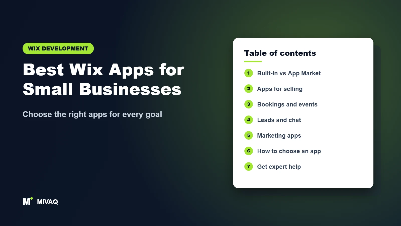 Best Wix Apps for Small Businesses – MIVAQ Wix guide cover