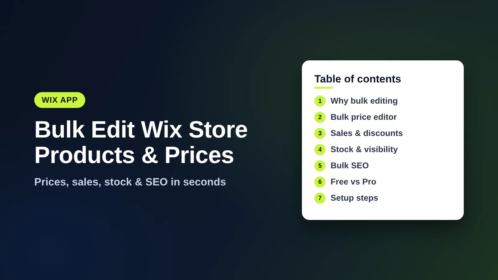 Bulk edit Wix Store products and prices – MIVAQ guide cover