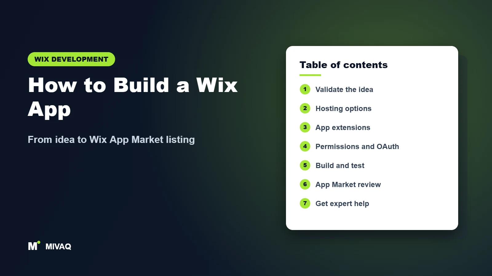 How to Build a Wix App – MIVAQ Wix guide cover