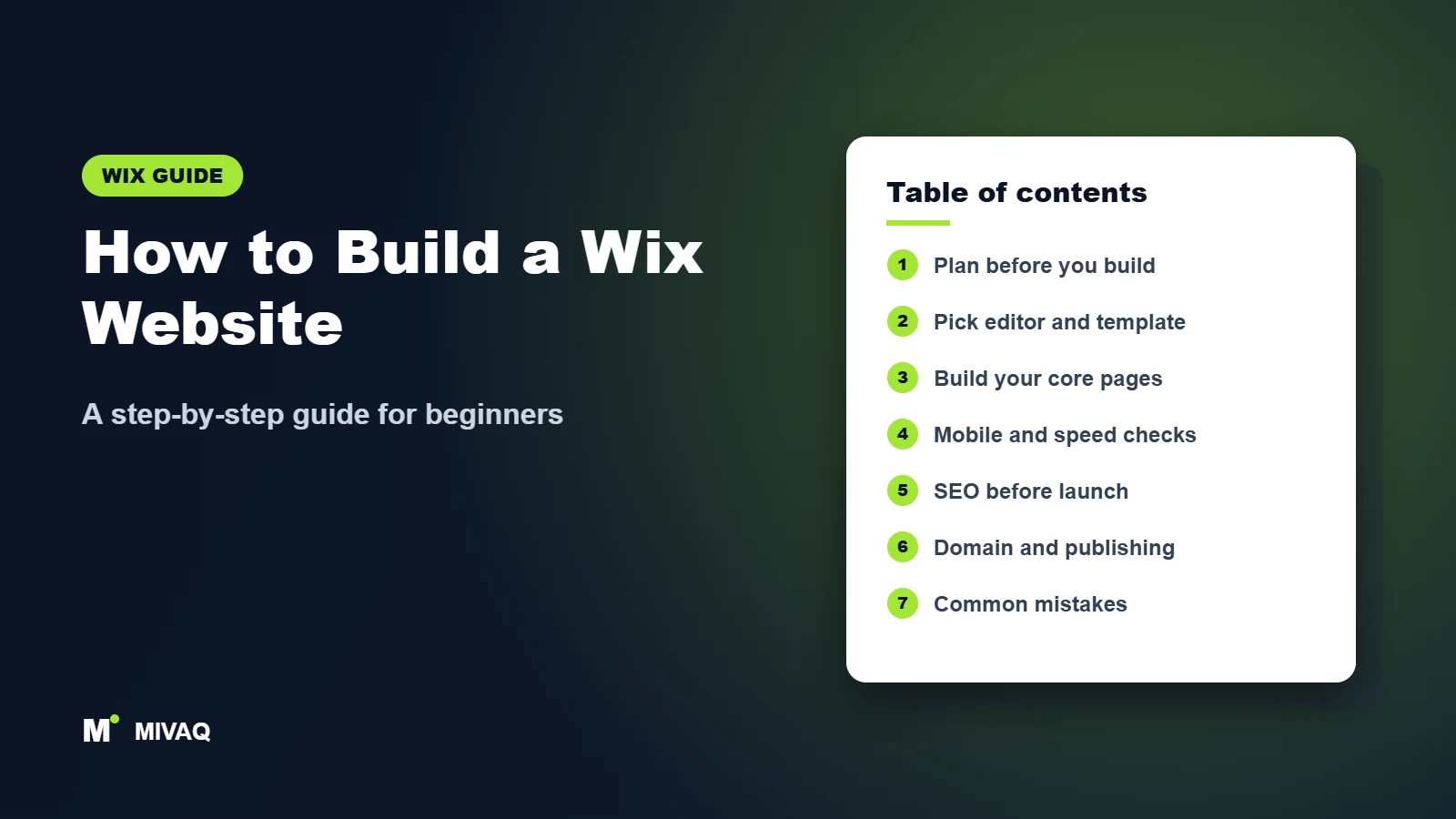 How to Build a Wix Website – MIVAQ Wix guide cover