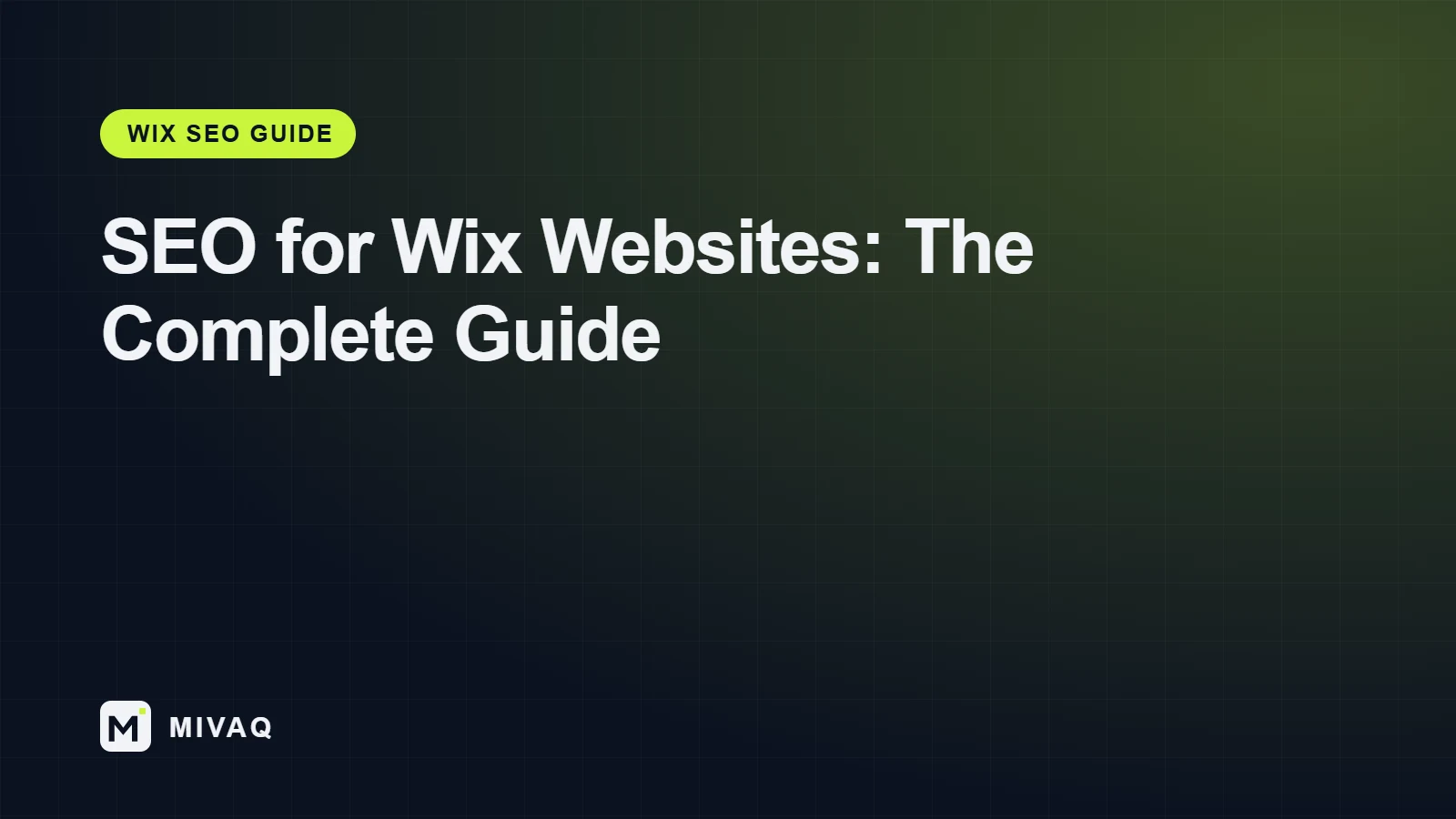 SEO for Wix Websites: The Complete Wix SEO Guide for Small Businesses, MIVAQ guide cover