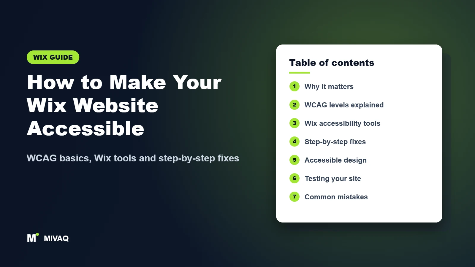 How to Make Your Wix Website Accessible – MIVAQ Wix guide cover