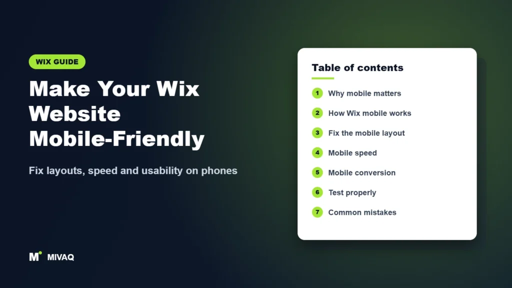 Make Your Wix Website Mobile-Friendly – MIVAQ Wix guide cover