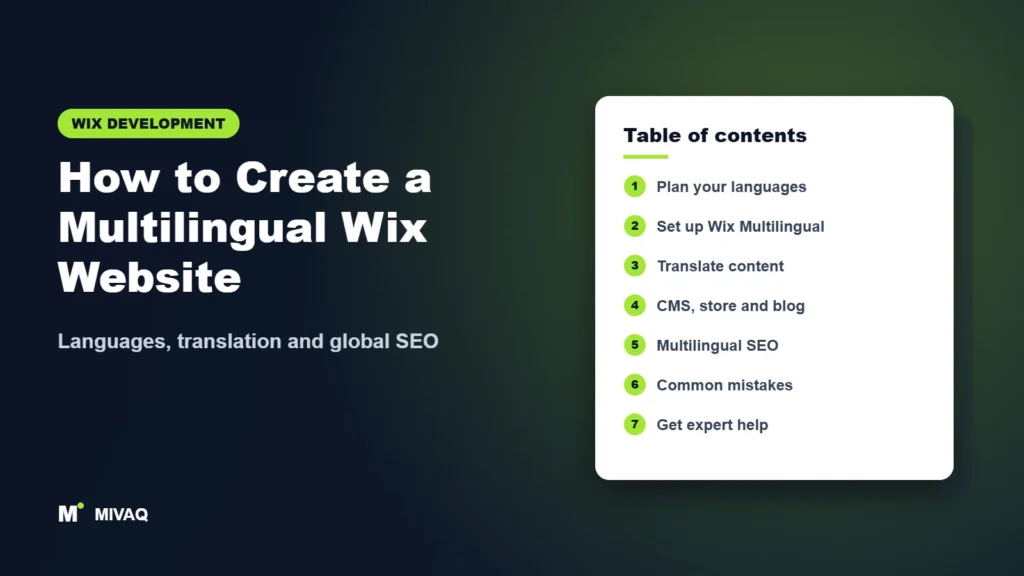 How to Create a Multilingual Wix Website – MIVAQ Wix guide cover