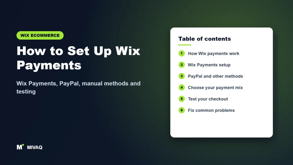 How to Set Up Wix Payments – MIVAQ Wix guide cover