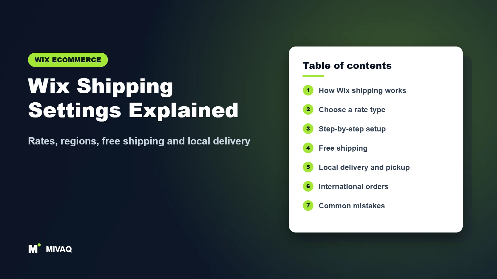 Wix Shipping Settings Explained – MIVAQ Wix guide cover