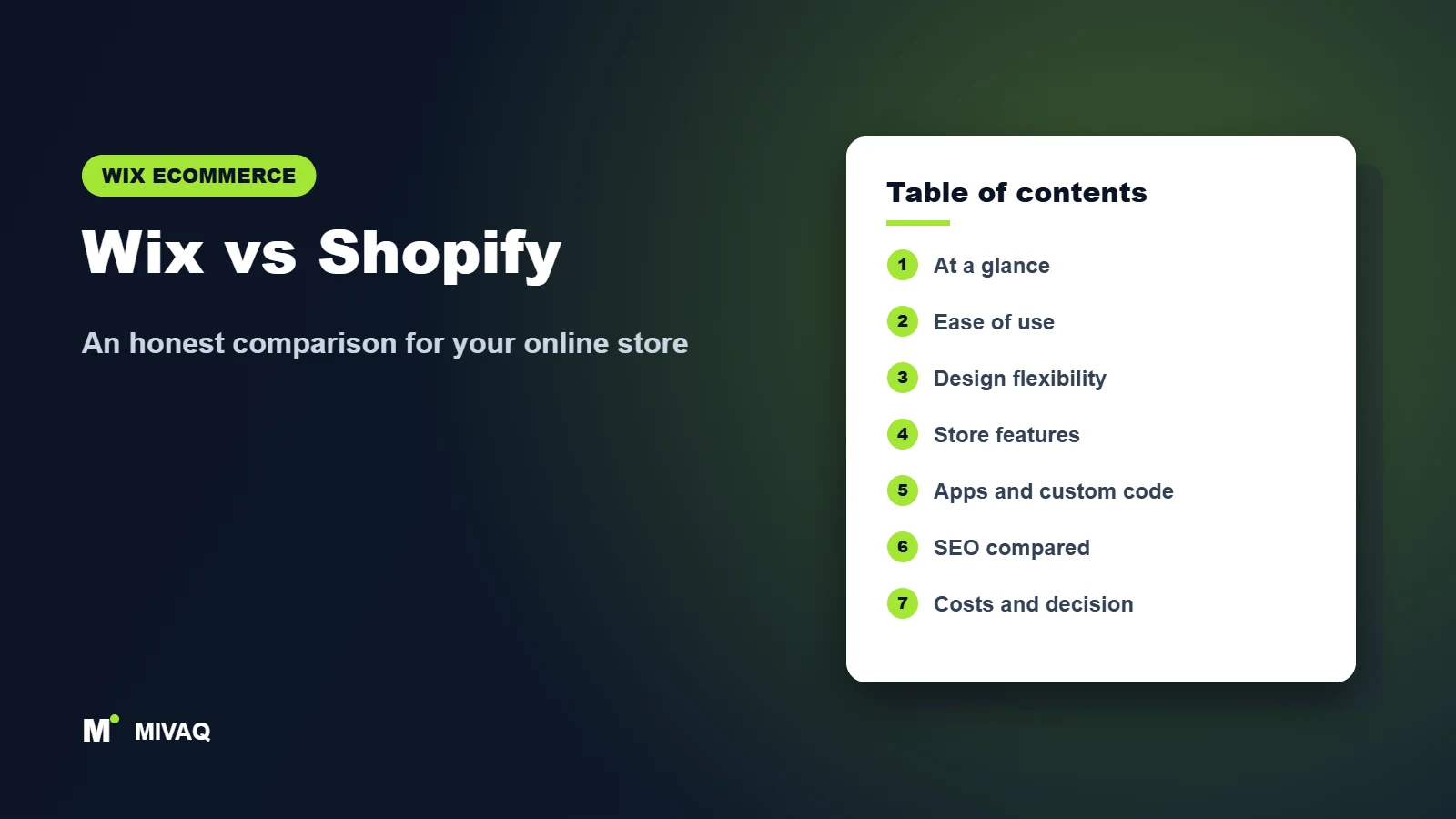 Wix vs Shopify – MIVAQ Wix guide cover